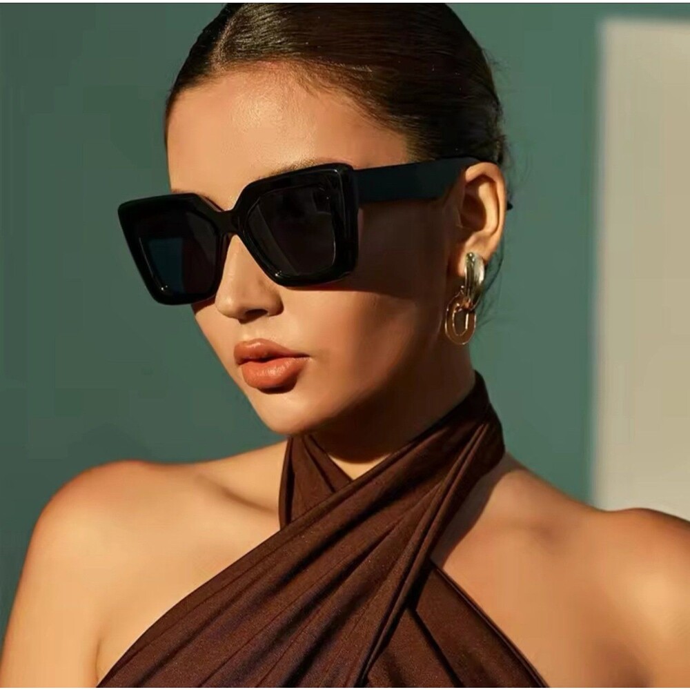 Retro Fashion Luxury Brand Square Sunglasses Unisex Gradient Lens Vintage Sun